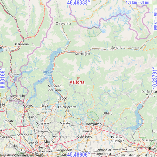 Valtorta on map