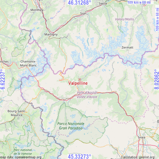 Valpelline on map