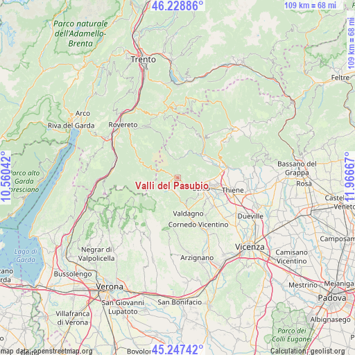 Valli del Pasubio on map