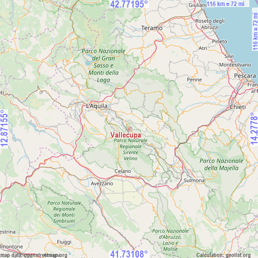 Vallecupa on map