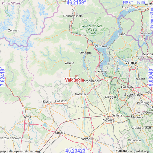 Valduggia on map