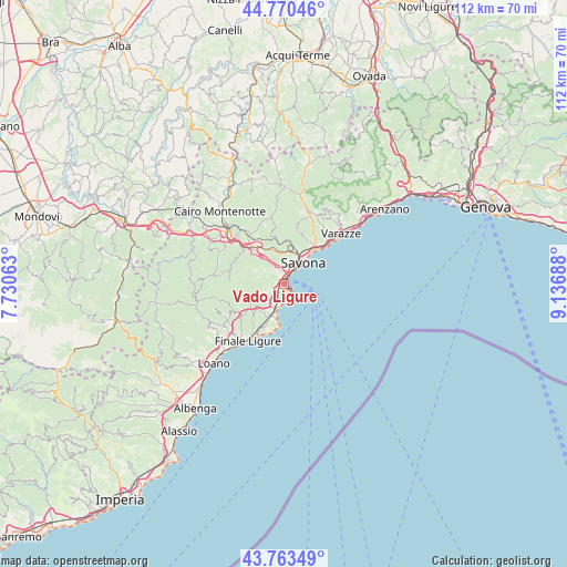 Vado Ligure on map