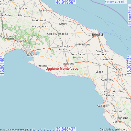 Uggiano Montefusco on map