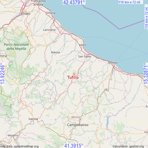 Tufillo on map