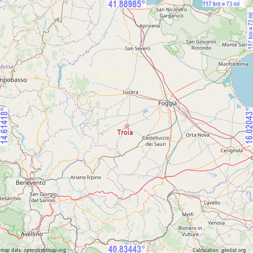 Troia on map