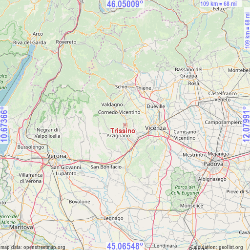 Trissino on map