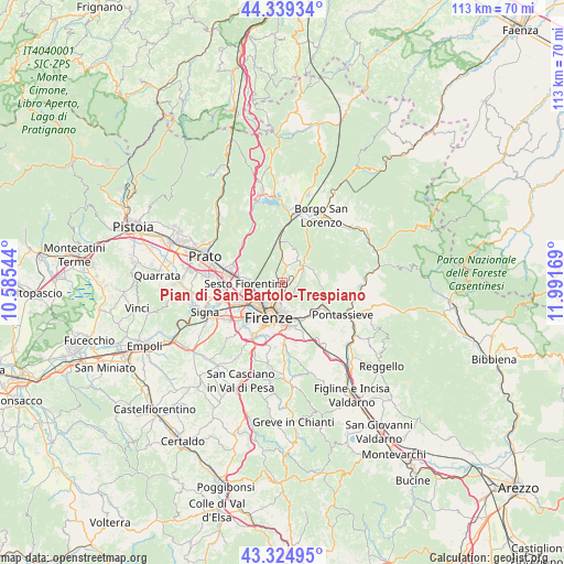 Pian di San Bartolo-Trespiano on map