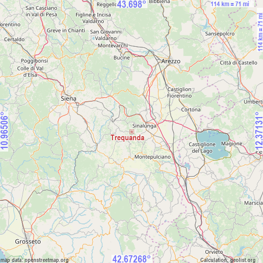 Trequanda on map