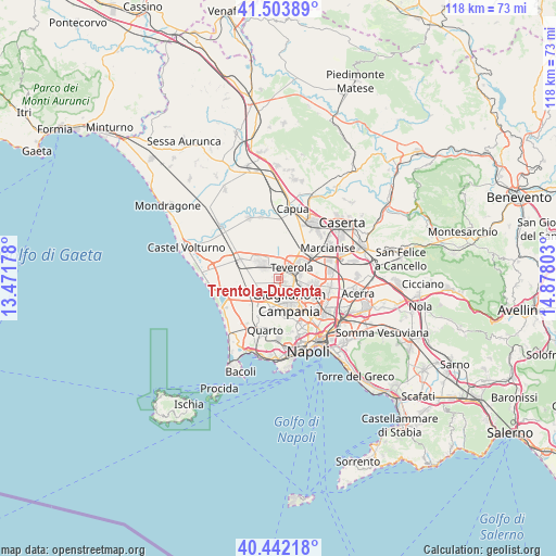Trentola-Ducenta on map