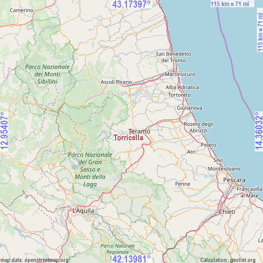 Torricella on map