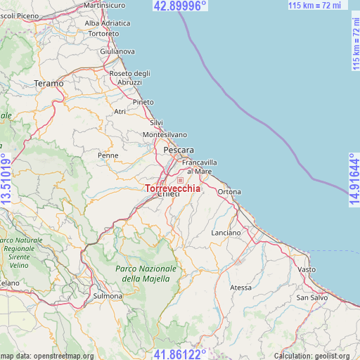 Torrevecchia on map