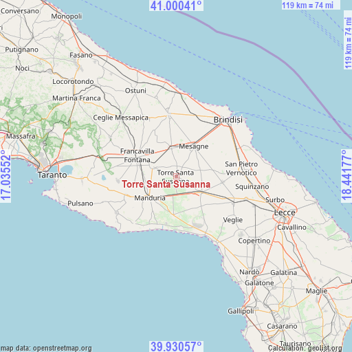 Torre Santa Susanna on map