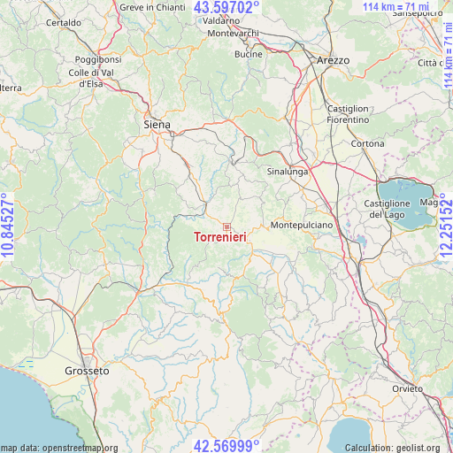 Torrenieri on map