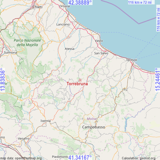 Torrebruna on map