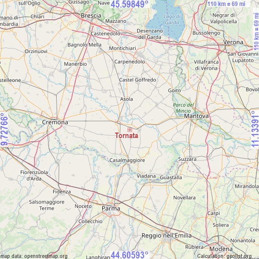 Tornata on map