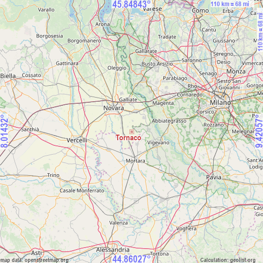 Tornaco on map