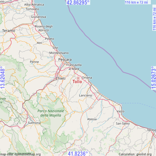 Tollo on map