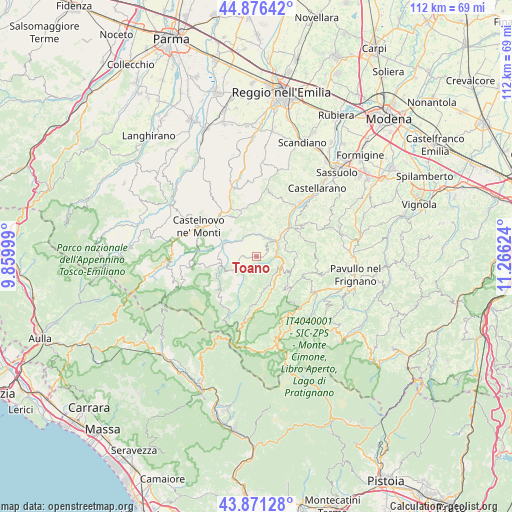 Toano on map