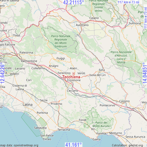 Tecchiena on map
