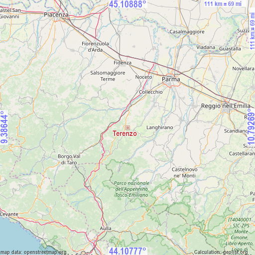 Terenzo on map