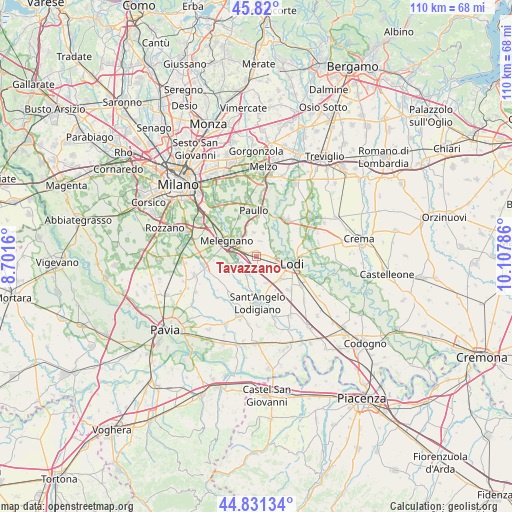 Tavazzano on map