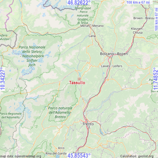 Tassullo on map