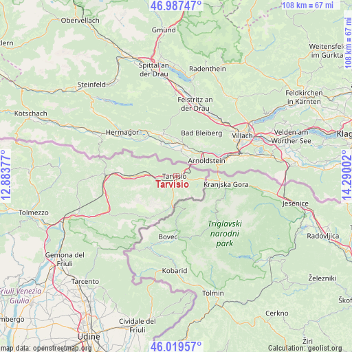 Tarvisio on map