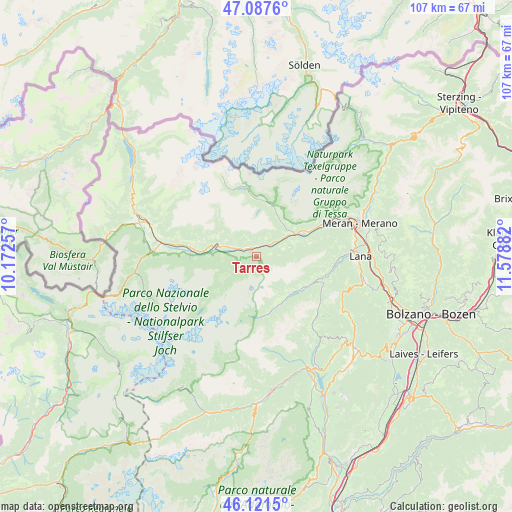 Tarres on map