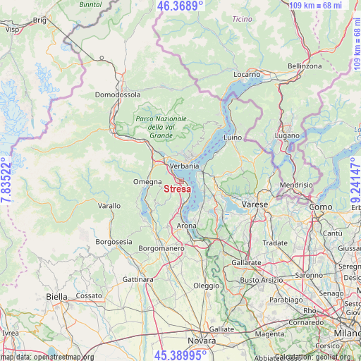 Stresa on map