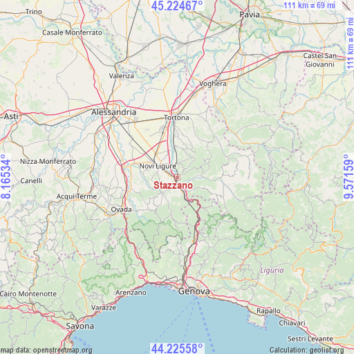 Stazzano on map