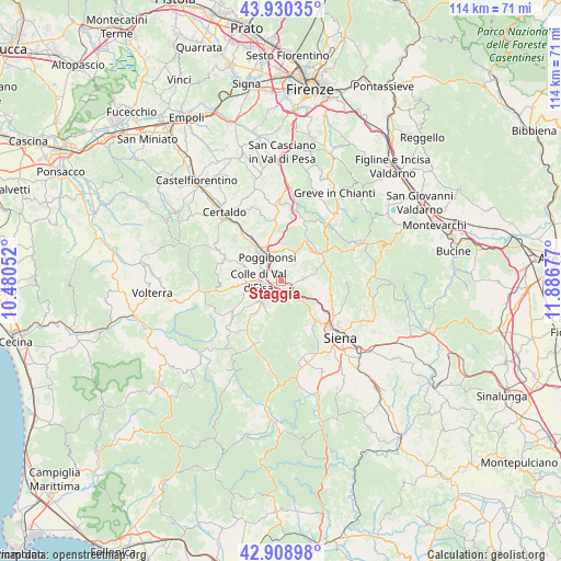 Staggia on map