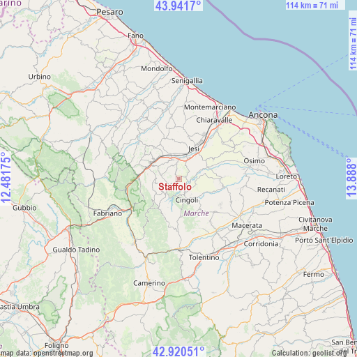 Staffolo on map