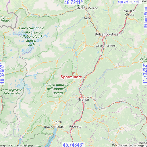 Sporminore on map