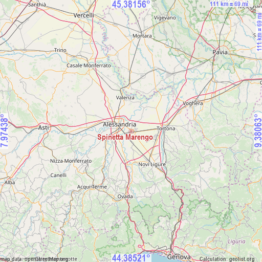 Spinetta Marengo on map