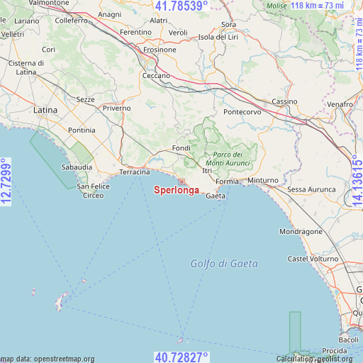 Sperlonga on map