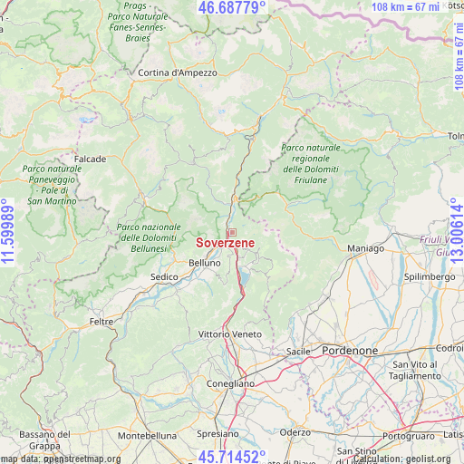 Soverzene on map