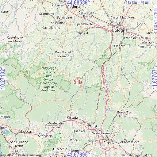 Silla on map