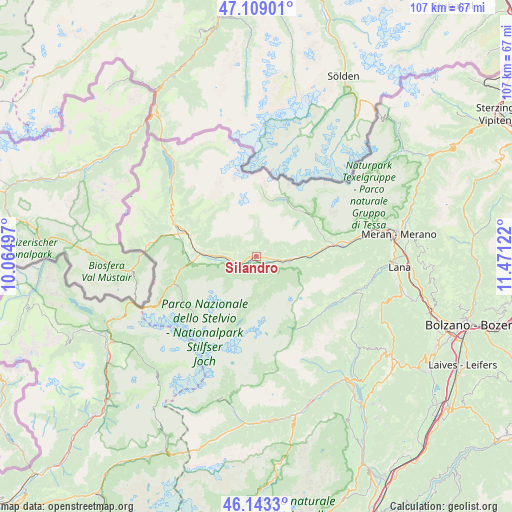 Silandro on map