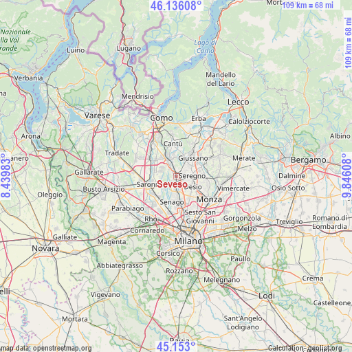 Seveso on map