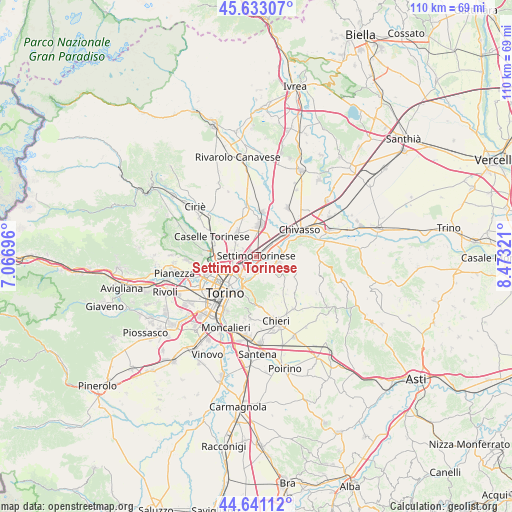 Settimo Torinese on map