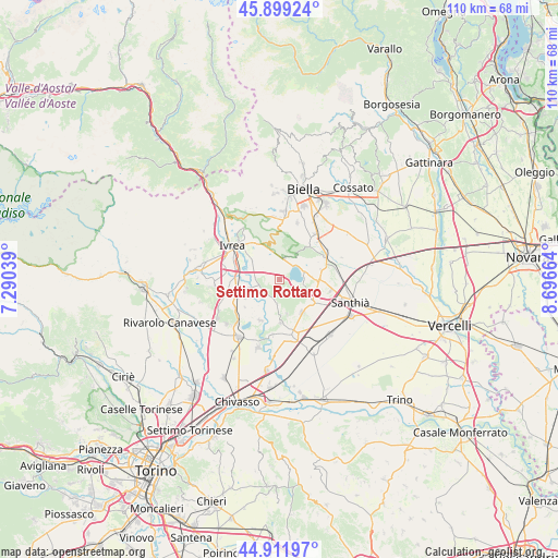 Settimo Rottaro on map