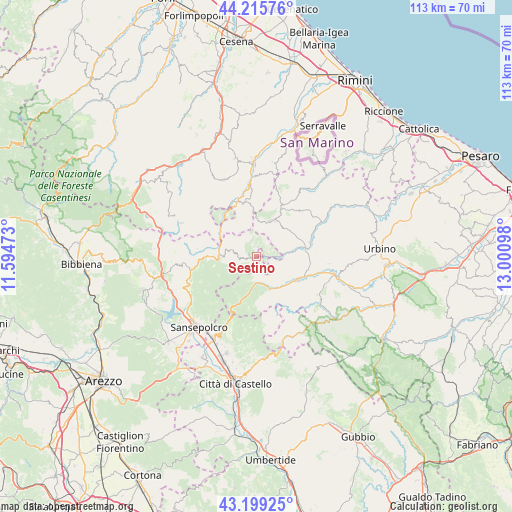 Sestino on map