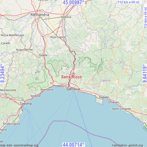 Serra Riccò on map