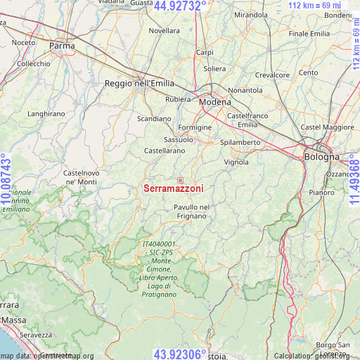 Serramazzoni on map