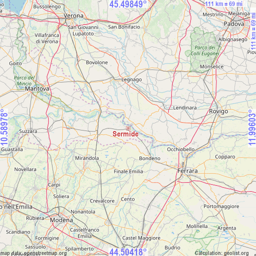 Sermide on map