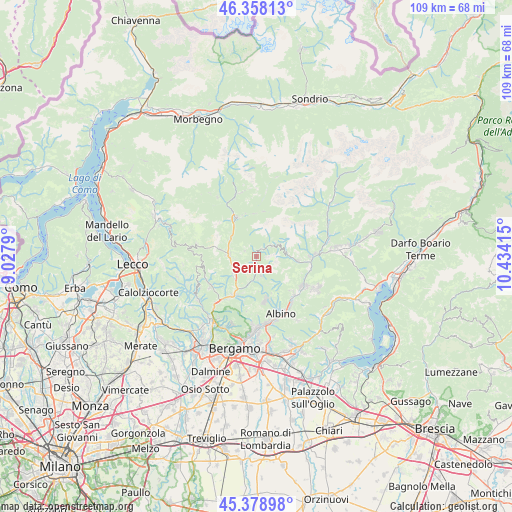 Serina on map