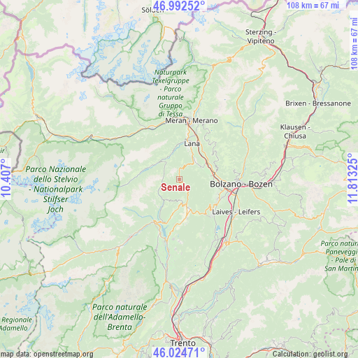 Senale on map