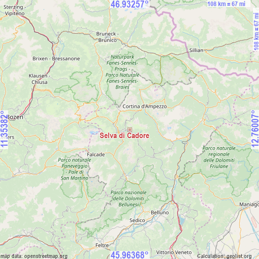 Selva di Cadore on map