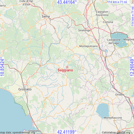 Seggiano on map