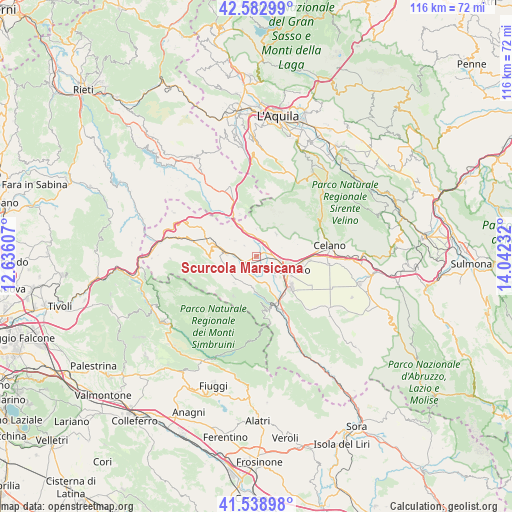 Scurcola Marsicana on map